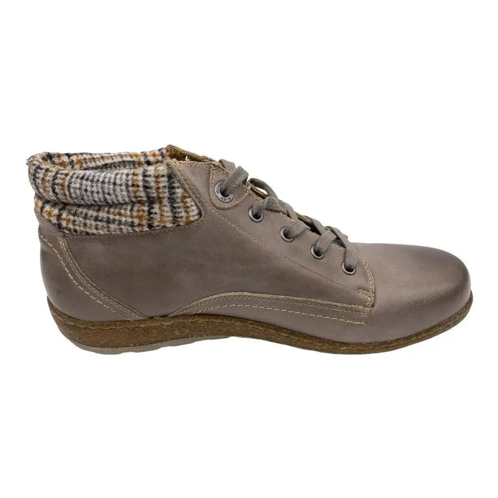 BIZA Hailey Leather Lace Up Hiking Ankle Boots 42 Women's Size 11 Gray Brown